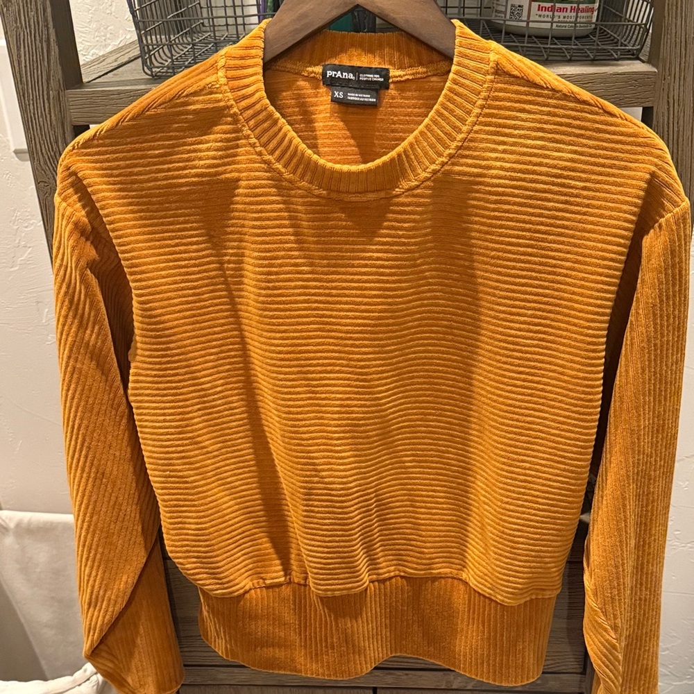 Prana Golden Ribbed Pullover